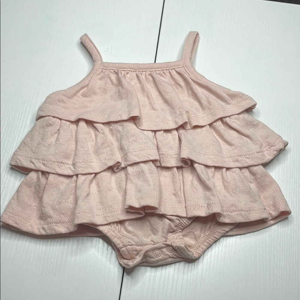 GRAYSON mini Pink Ruffled Baby Romper